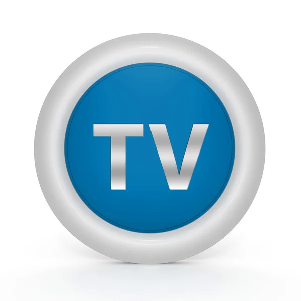 TV circulaire pictogram op witte achtergrond — Stockfoto