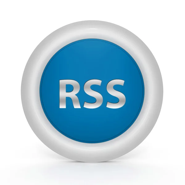 De circulaire pictogram RSS op witte achtergrond — Stockfoto