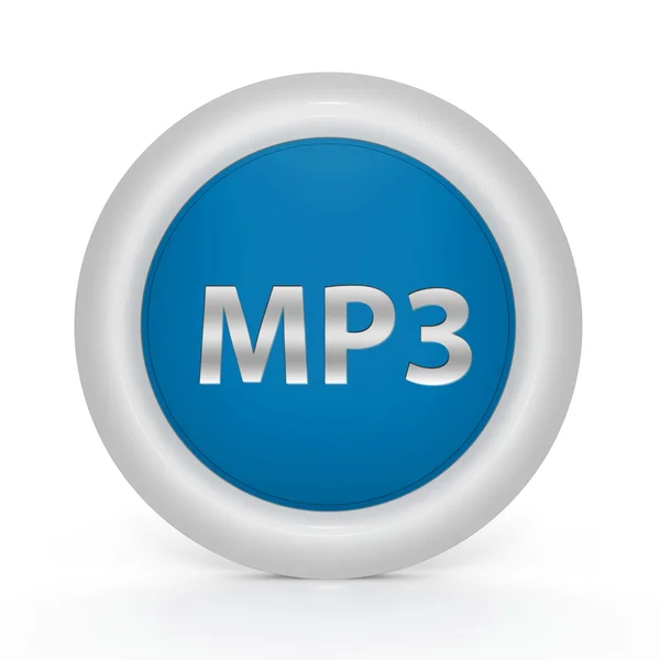 Icono circular MP3 sobre fondo blanco —  Fotos de Stock