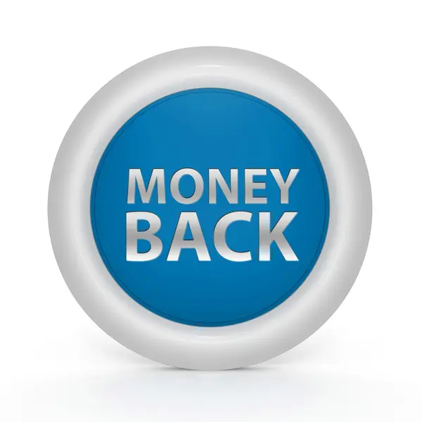 Money back circular icon on white background — Stock Photo, Image