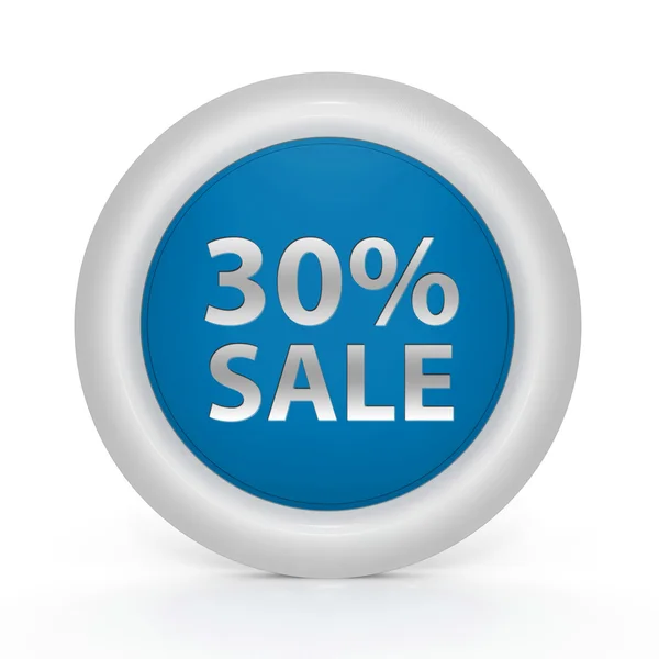 Sale thirty percent circular icon on white background — Stock Photo, Image