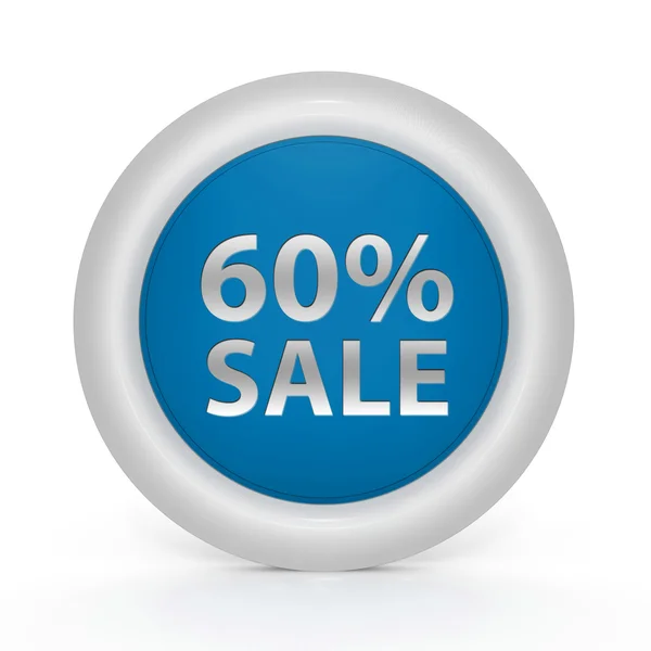 Sale sixty percent circular icon on white background — Stock Photo, Image