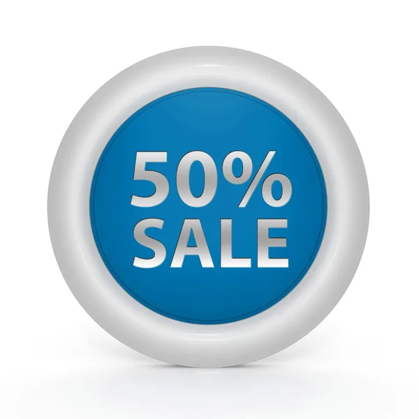 Sale fifty percent circular icon on white background — Stock Photo, Image