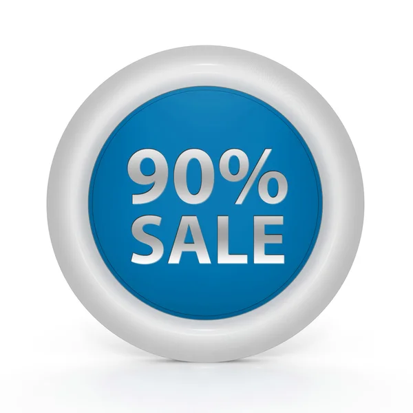 Продажа девяносто процентов круговой значок на белом фоне — стоковое фото