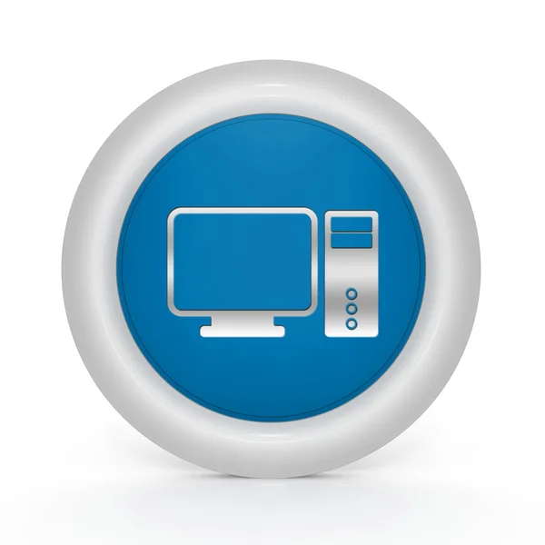 Computer circular icon on white background — Stock Photo, Image