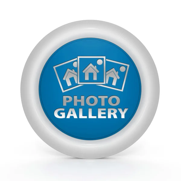 Круговая иконка фотогалереи на белом фоне — стоковое фото