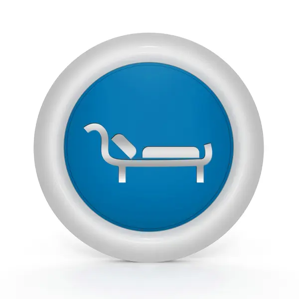 Bed circular icon on white background — Stock Photo, Image