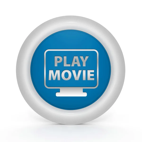 Play kreisförmiges Symbol auf weißem Hintergrund — Stockfoto