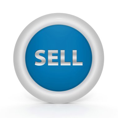 Beyaz arka plan üzerinde dairesel simgesi satmak