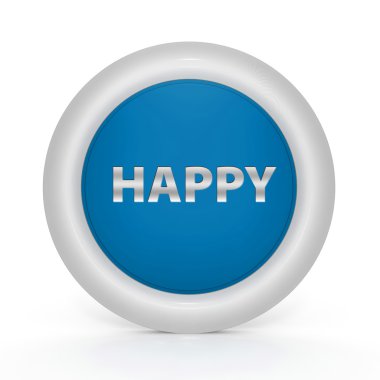 Beyaz arka plan üzerinde mutlu dairesel simgesi