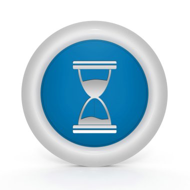 Beyaz arka plan üzerinde dairesel kum saati simgesi