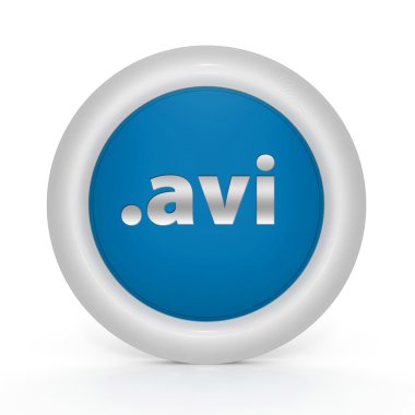 .avi circular icon on white background clipart