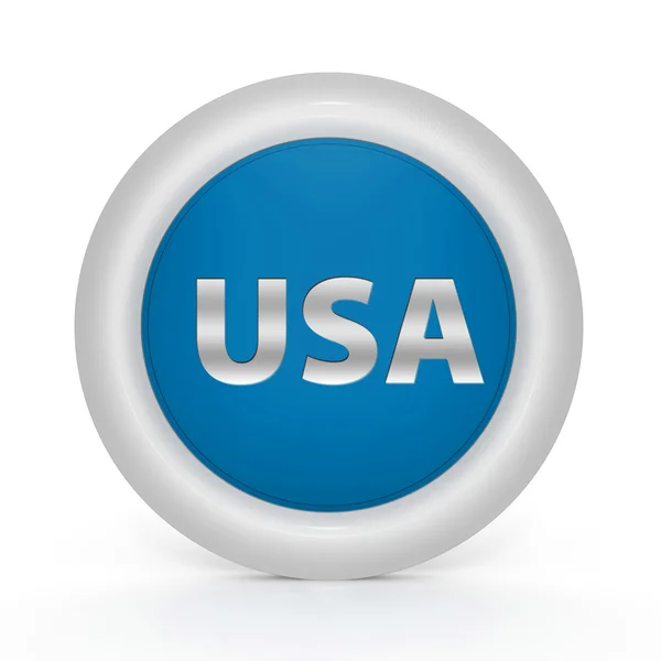 USA okrągła ikona na białym tle — Zdjęcie stockowe