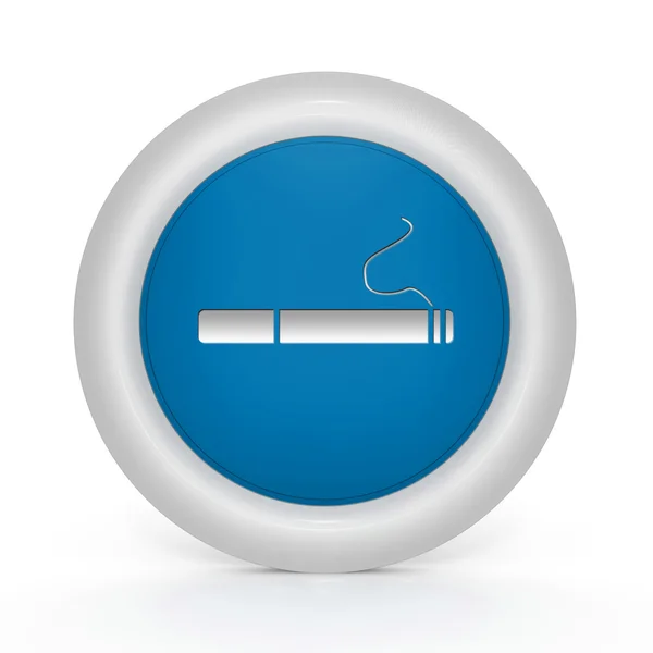 Ícone circular de cigarro no fundo branco — Fotografia de Stock