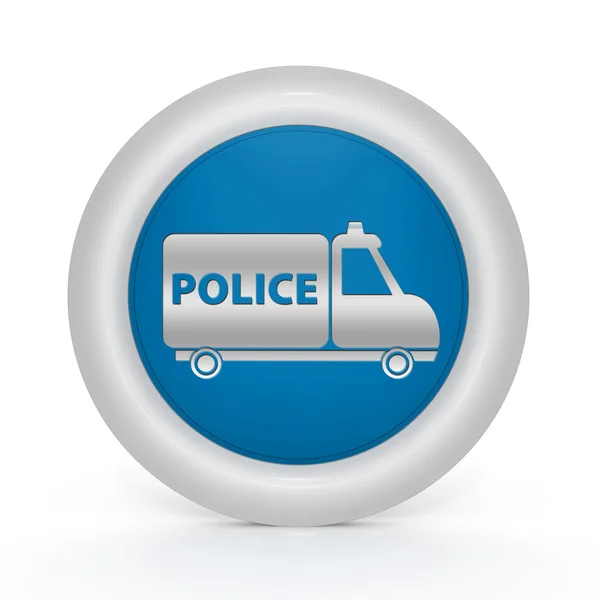 Polizei kreisförmiges Symbol auf weißem Hintergrund — Stockfoto