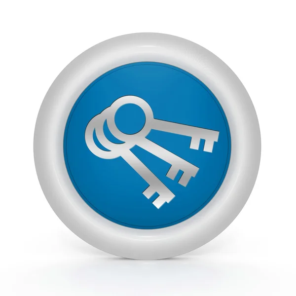 Key circular icon on white background — Stock Photo, Image