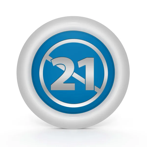 21 rundes Symbol auf weißem Hintergrund — Stockfoto