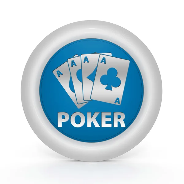 Beyaz arka plan üzerinde Poker dairesel simgesi — Stok fotoğraf