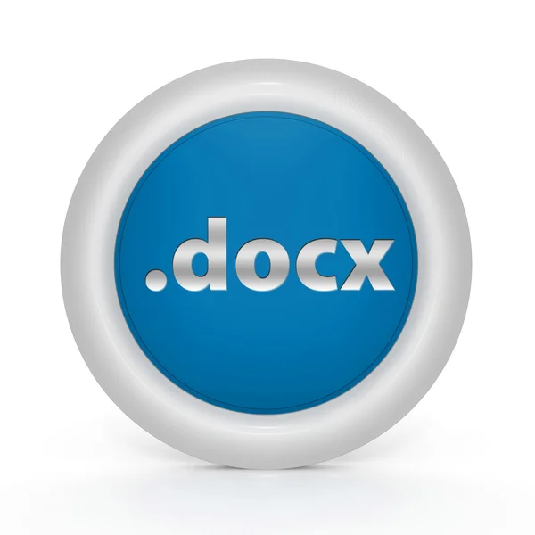.docx icono circular sobre fondo blanco — Foto de Stock