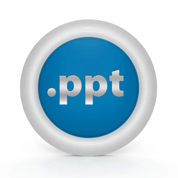 .PPT Okrągła ikona na białym tle — Zdjęcie stockowe