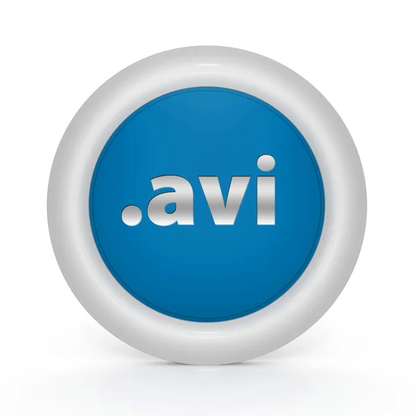 .AVI cirkulär ikon på vit bakgrund — Stockfoto