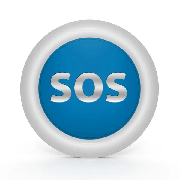 SOS circular icon on white background — Stock Photo, Image