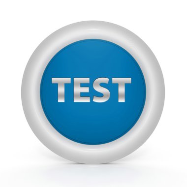 Beyaz arka plan üzerinde test dairesel simgesi