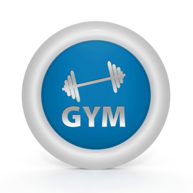 Beyaz arka plan üzerinde dairesel simge spor salonu