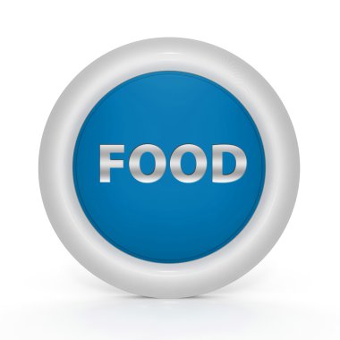 Beyaz arka plan üzerinde gıda dairesel simgesi