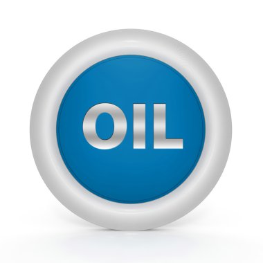 Beyaz arka plan üzerinde petrol dairesel simgesi