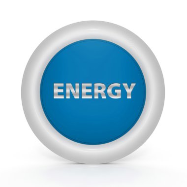 Beyaz arka plan üzerinde enerji dairesel simgesi