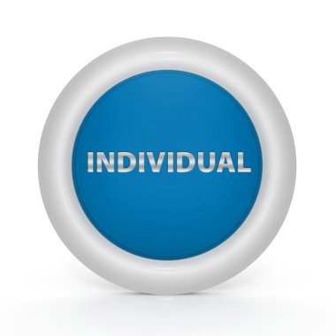 Beyaz arka plan üzerinde bireysel dairesel simgesi