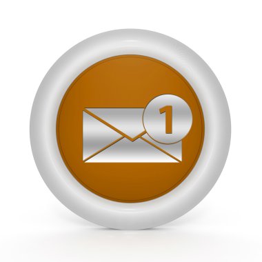 Beyaz arka plan üzerinde yeni ileti dairesel simgesi