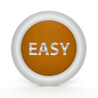 beyaz zemin üzerinde kolay dairesel simgesi