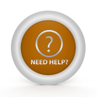 beyaz zemin üzerinde dairesel simgesi yardım