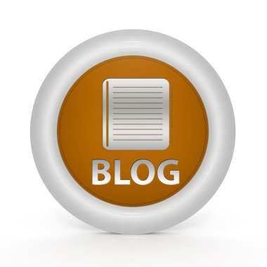 Beyaz arka plan üzerinde blog dairesel simgesi