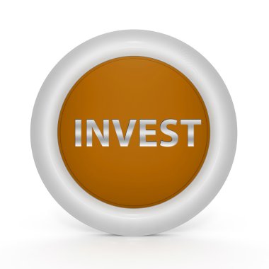 Beyaz arka plan üzerinde dairesel simgesi yatırım