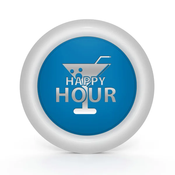 Happy hour circular icon on white background — Stock Photo, Image