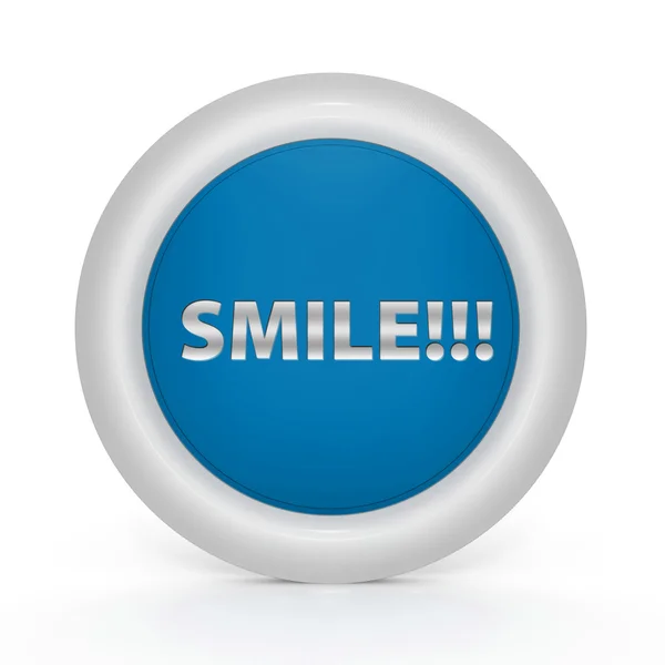 Smile circular icon on white background — Stock Photo, Image