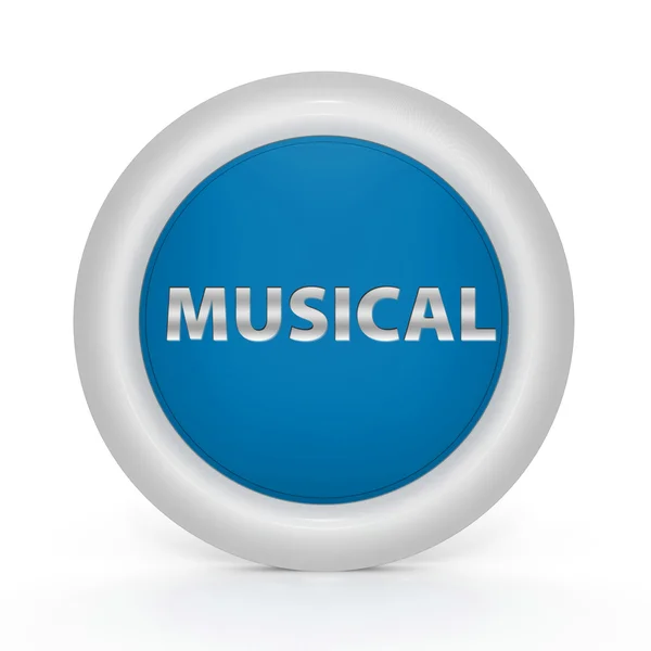 흰색 배경 음악 원형 아이콘 — 스톡 사진