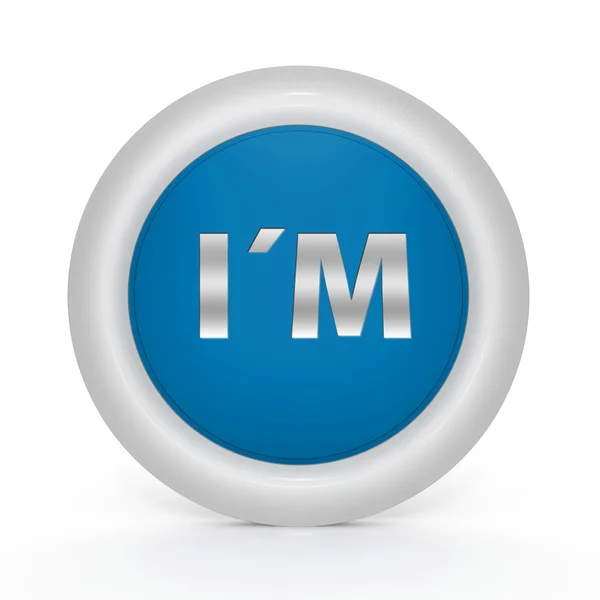 Eu sou ícone circular no fundo branco — Fotografia de Stock
