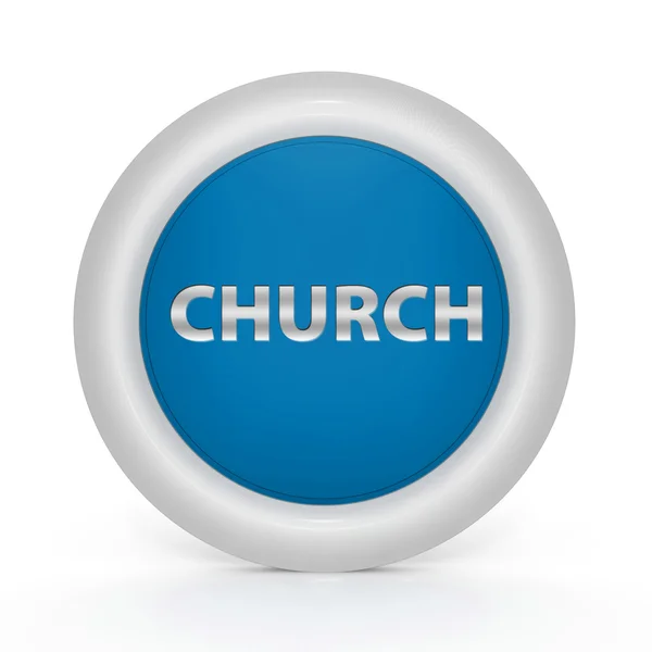 흰색 배경에서 교회 원형 아이콘 — 스톡 사진