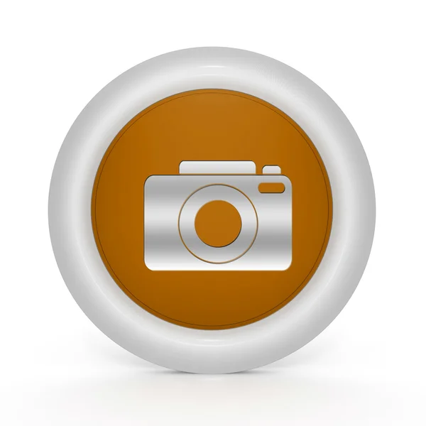 Foto ícone circular no fundo branco — Fotografia de Stock