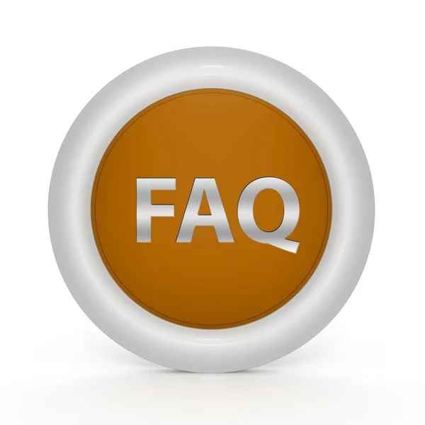 Faq circular icon on white background — Stock Photo, Image