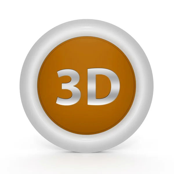 3D okrągła ikona na białym tle — Zdjęcie stockowe