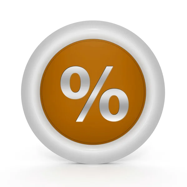 白い背景の上のパーセントの円形アイコン — ストック写真
