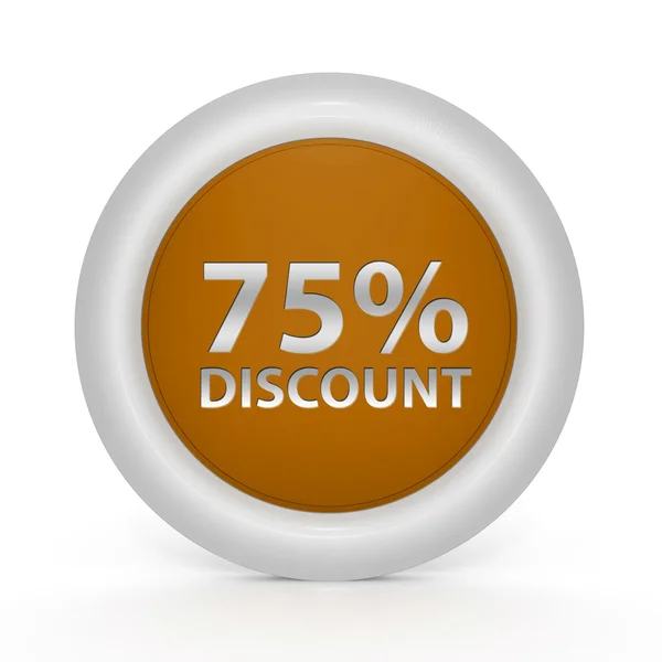 Discount 75 circular icon on white background — Stock Photo, Image