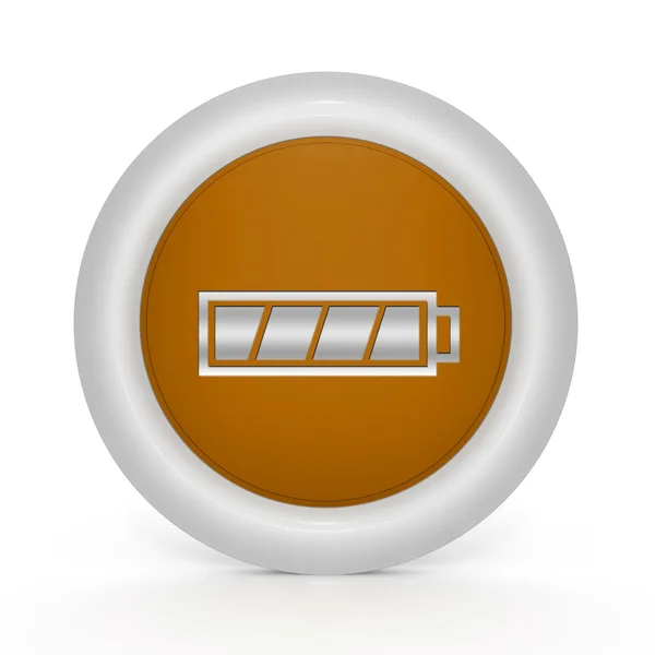 Battery circular icon on white background — Stock Photo, Image