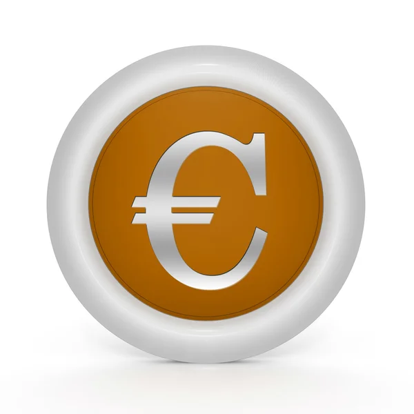 Євро кругової значок на білому тлі — стокове фото