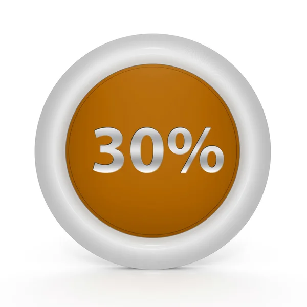 Icono circular del treinta por ciento sobre fondo blanco — Foto de Stock